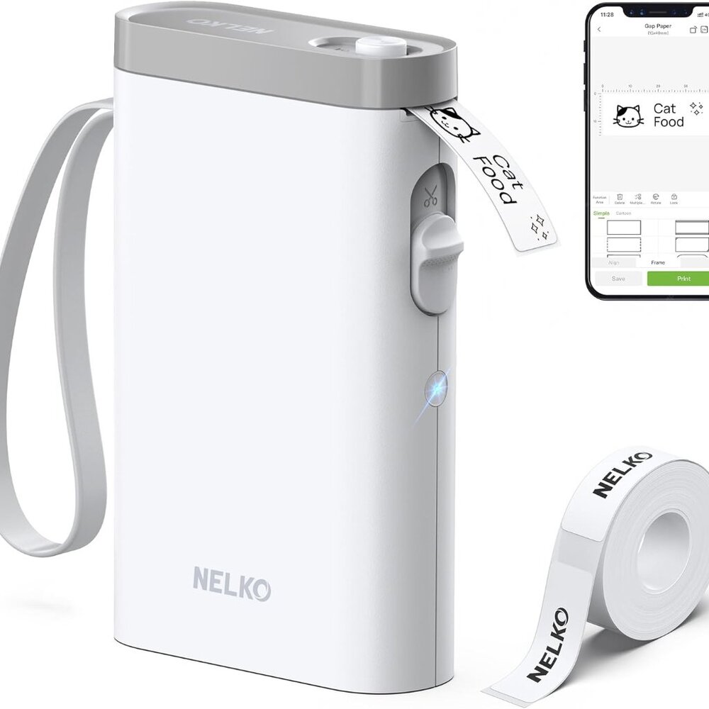 Nelko Wireless Bluetooth Label Maker Machine with Tape